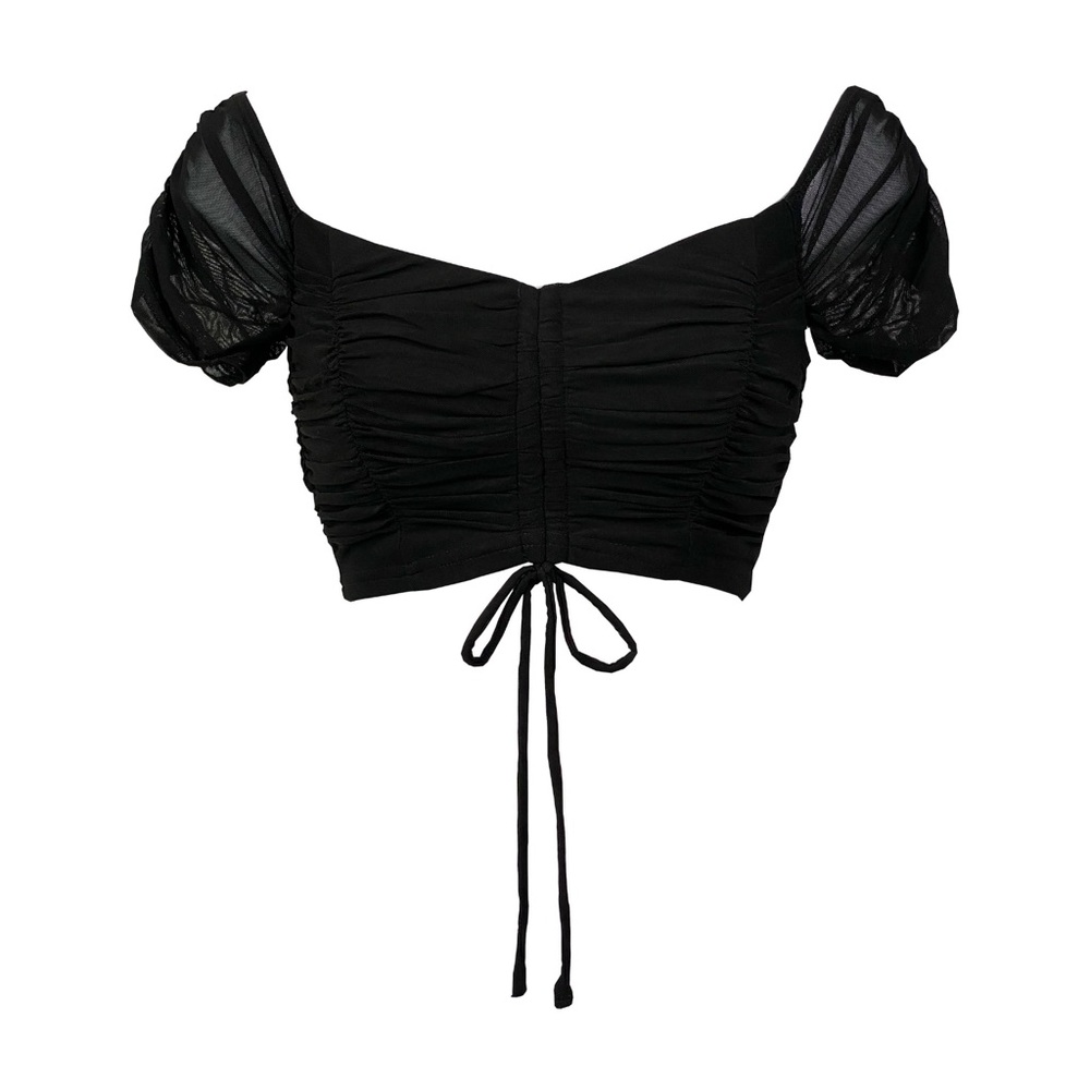 Black Pull String Top